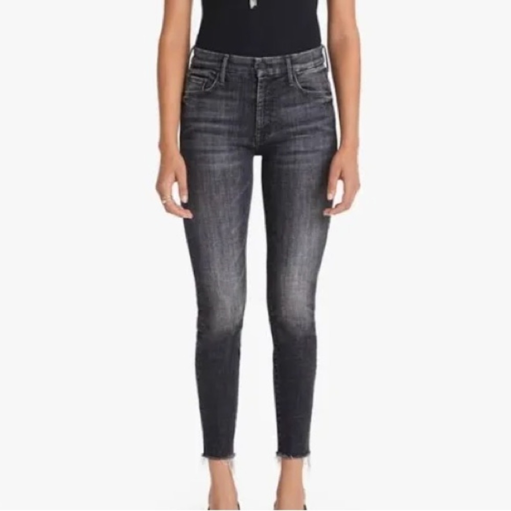 Mother Sz 25 The Looker Black Skinny Denim Jeans In Stargazing